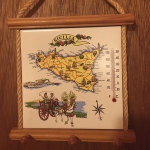 Vintage Sicily/Sicilia thermometer, 60s/70s